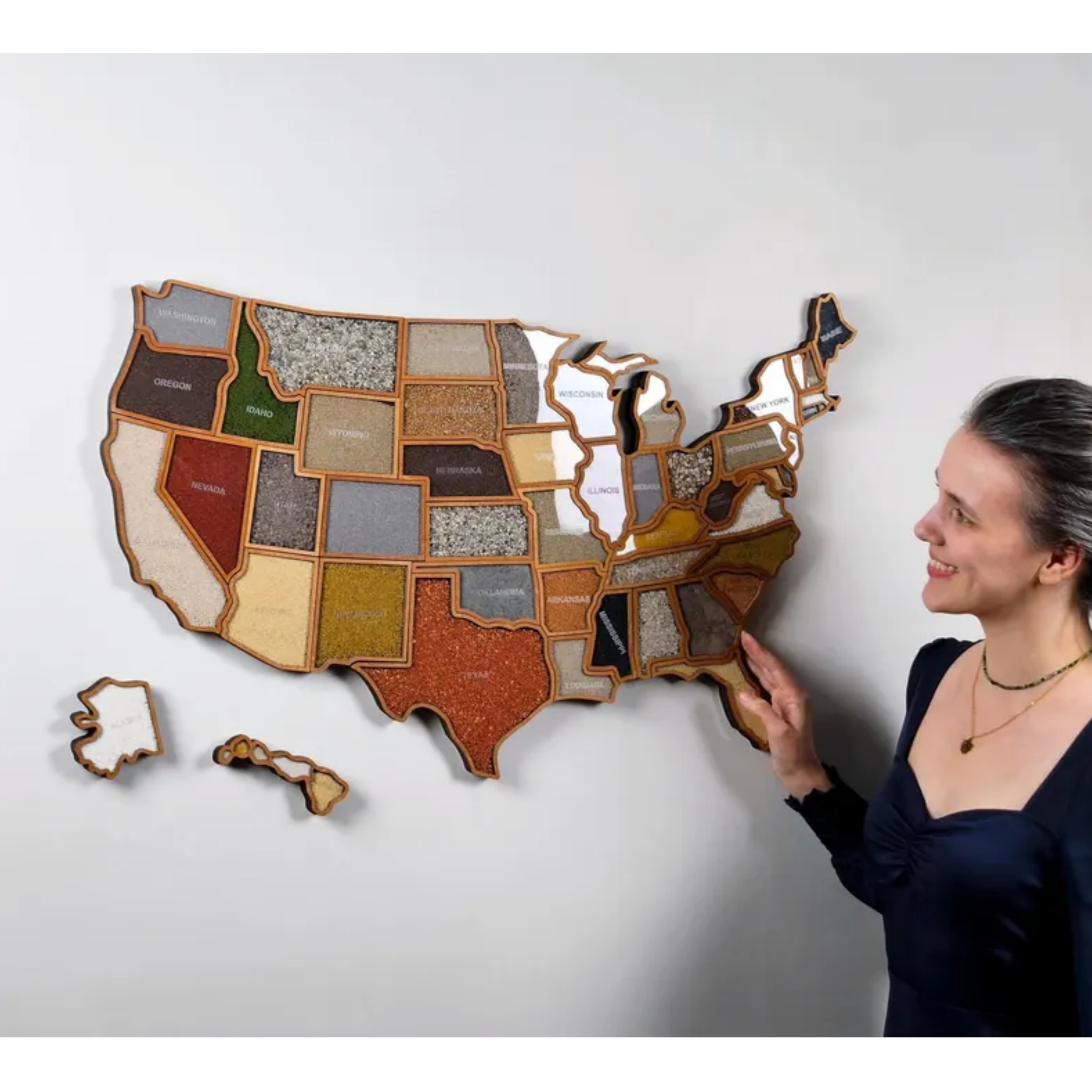 USA Travel Map – Fill with Earth from Your Adventures