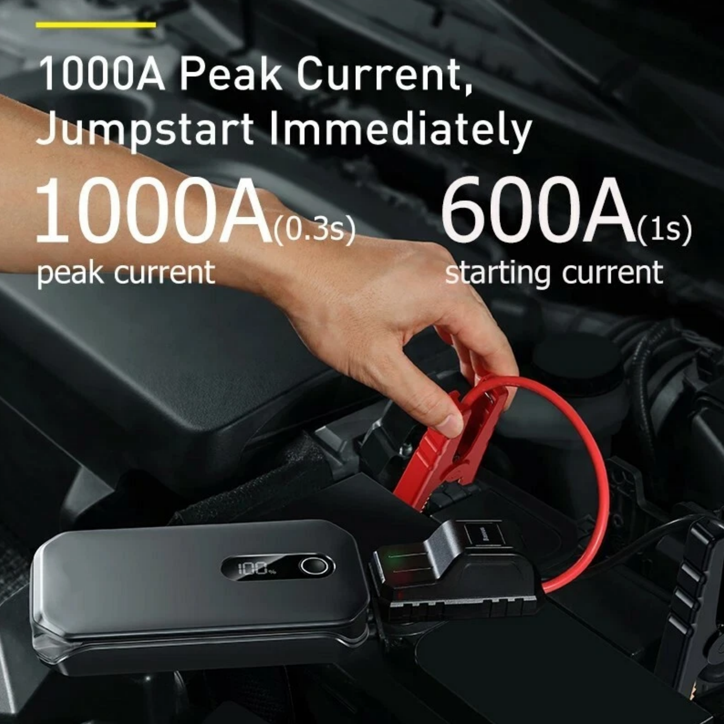 Car Jump Starter Power Bank – 1000A, 12000mAh