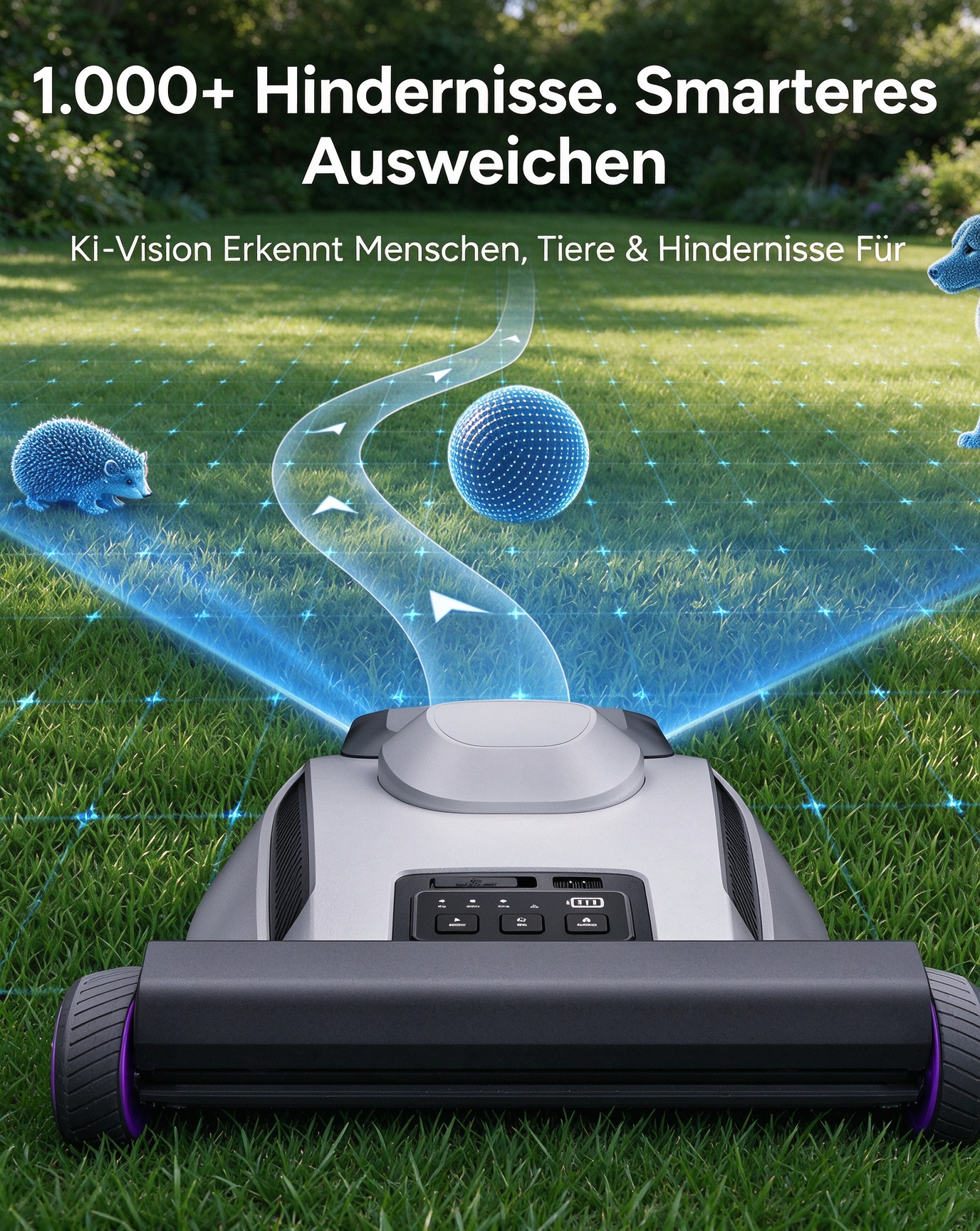 4-in-1 Robotic Lawn Mower – Auto Grass Collection & Leaf Sweeping