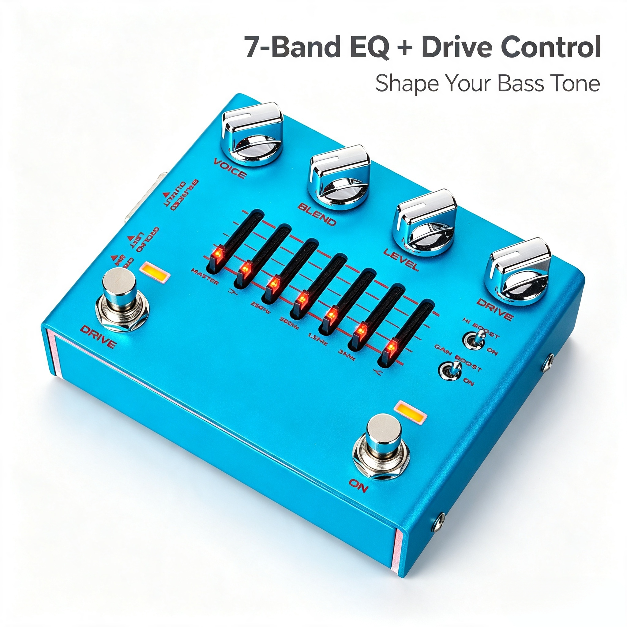 YOUR RIG'S NEW COMMAND CENTER 6‑Band EQ, Blend Control, Cab Sim & XLR Out – Direct to FOH.