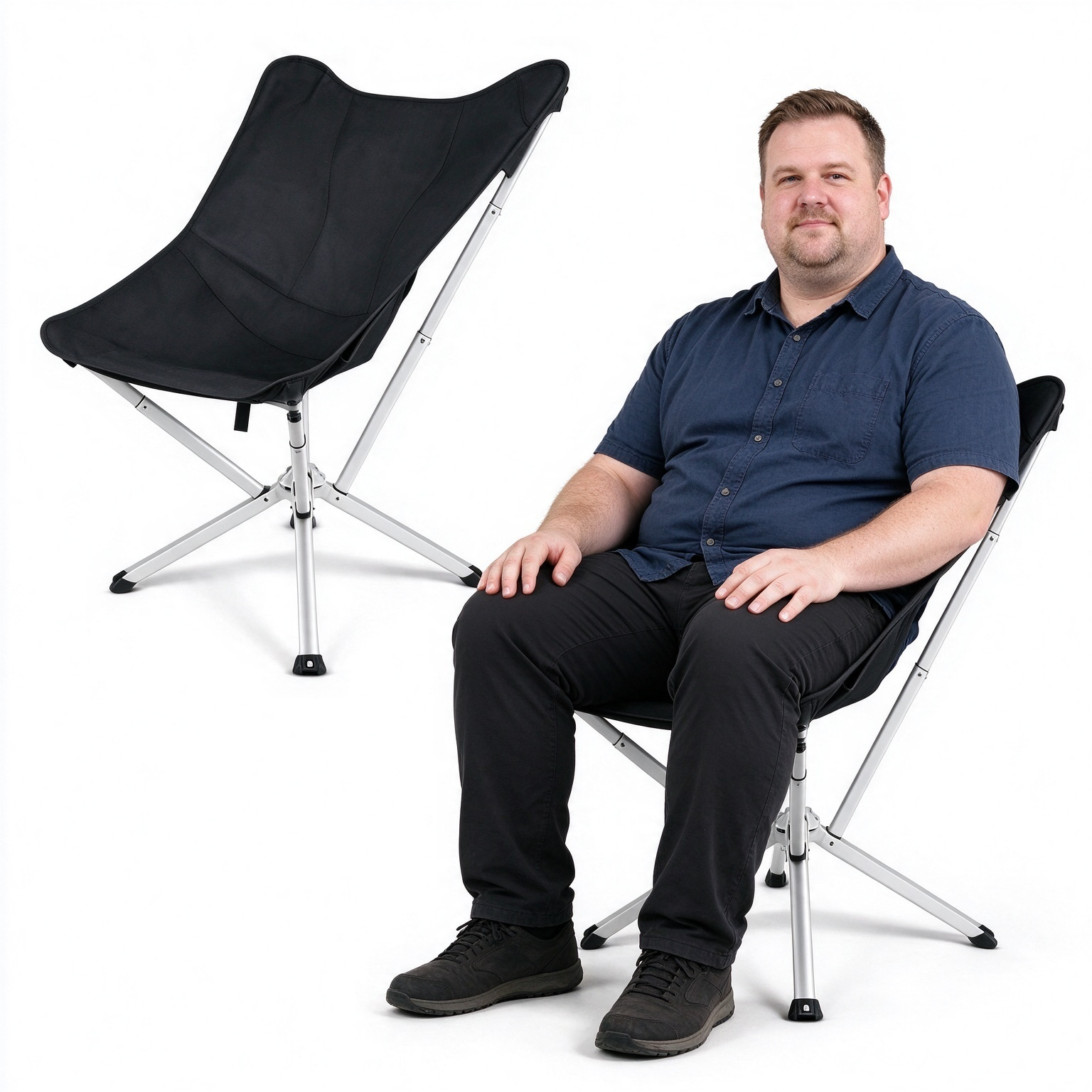 Portable Outdoor Lounge Chair – 180kg Heavy-Duty Support & Quick Fold Design
