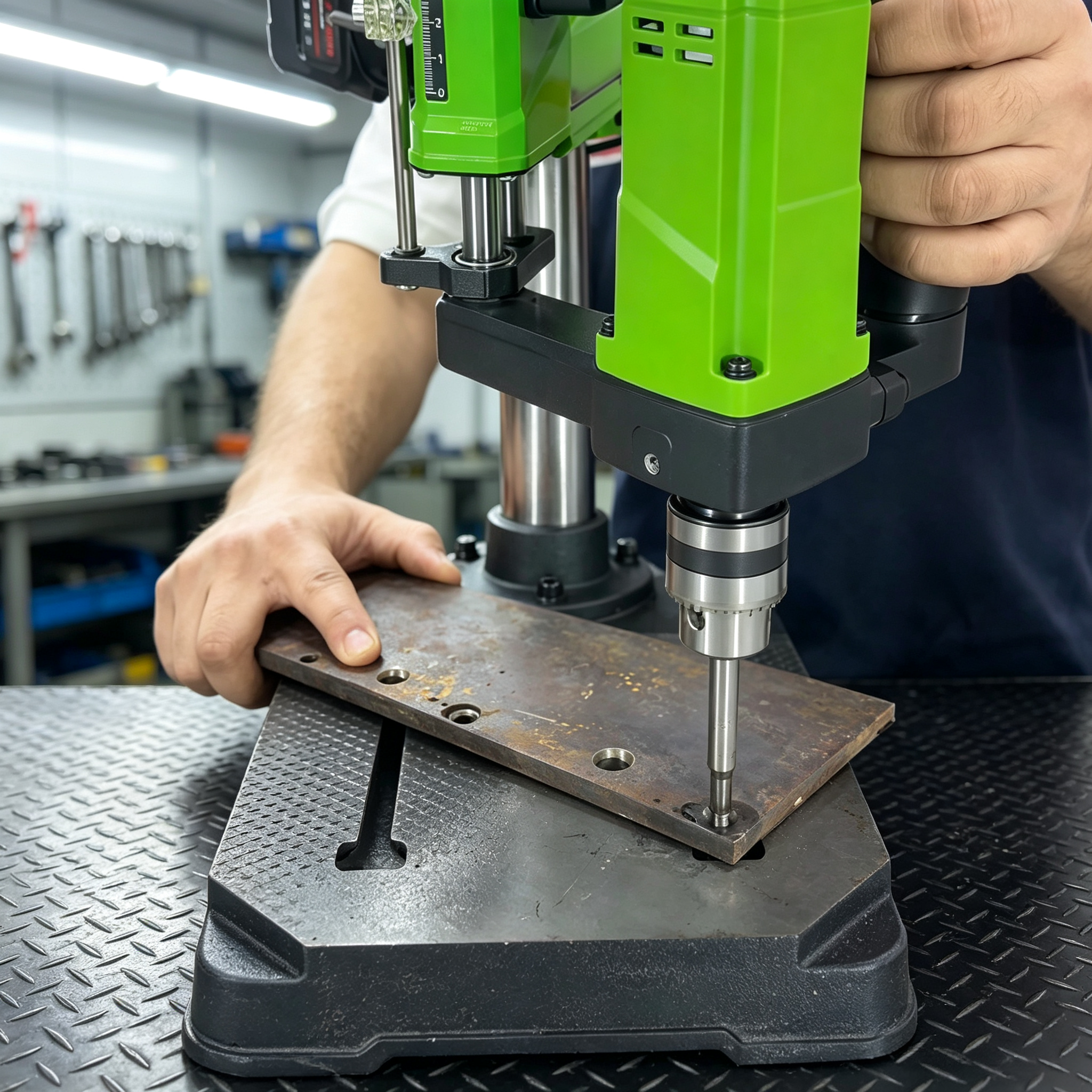 Mini Bench Drill – Z-Arm Design, 90 RPM Low Speed, 1-10mm Chuck, Desktop Workshop Tool