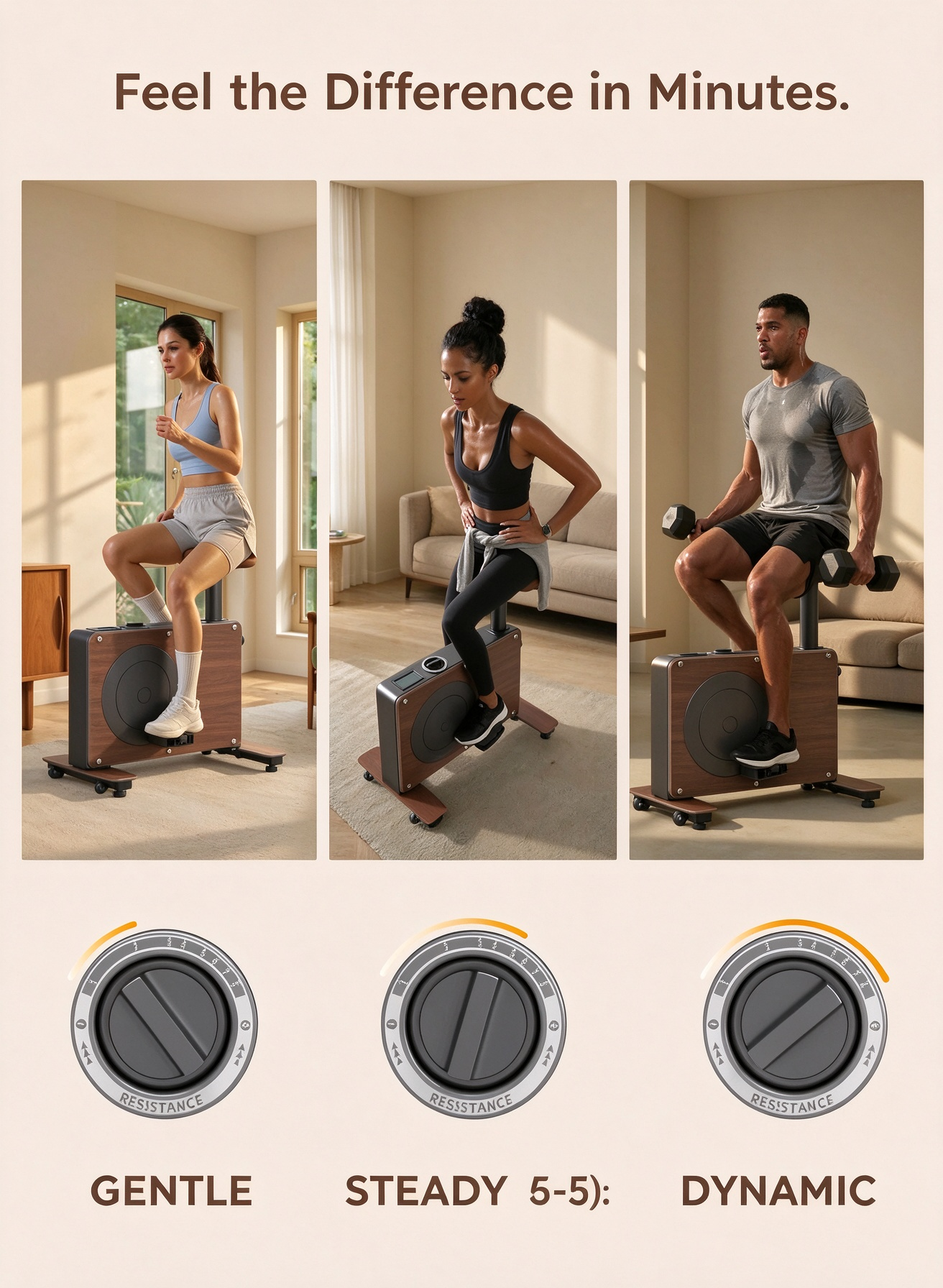 Compact Magnetic Desk Exercise Bike – Smooth Cycling for Work & Home