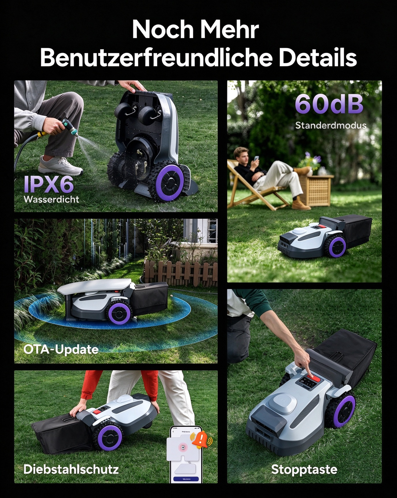 4-in-1 Robotic Lawn Mower – Auto Grass Collection & Leaf Sweeping