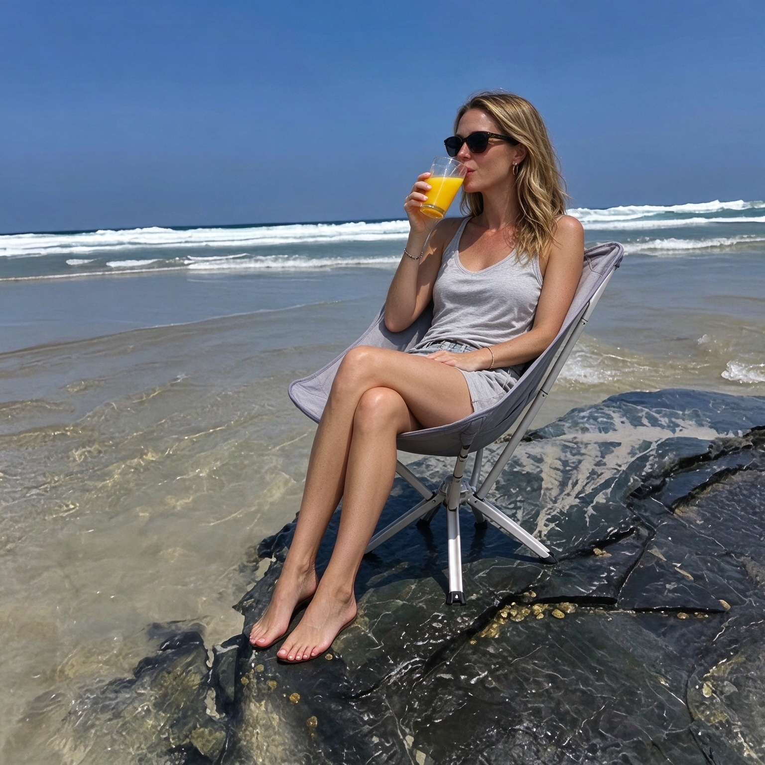 Portable Outdoor Lounge Chair – 180kg Heavy-Duty Support & Quick Fold Design