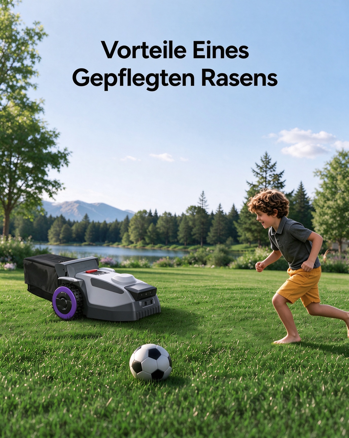 4-in-1 Robotic Lawn Mower – Auto Grass Collection & Leaf Sweeping