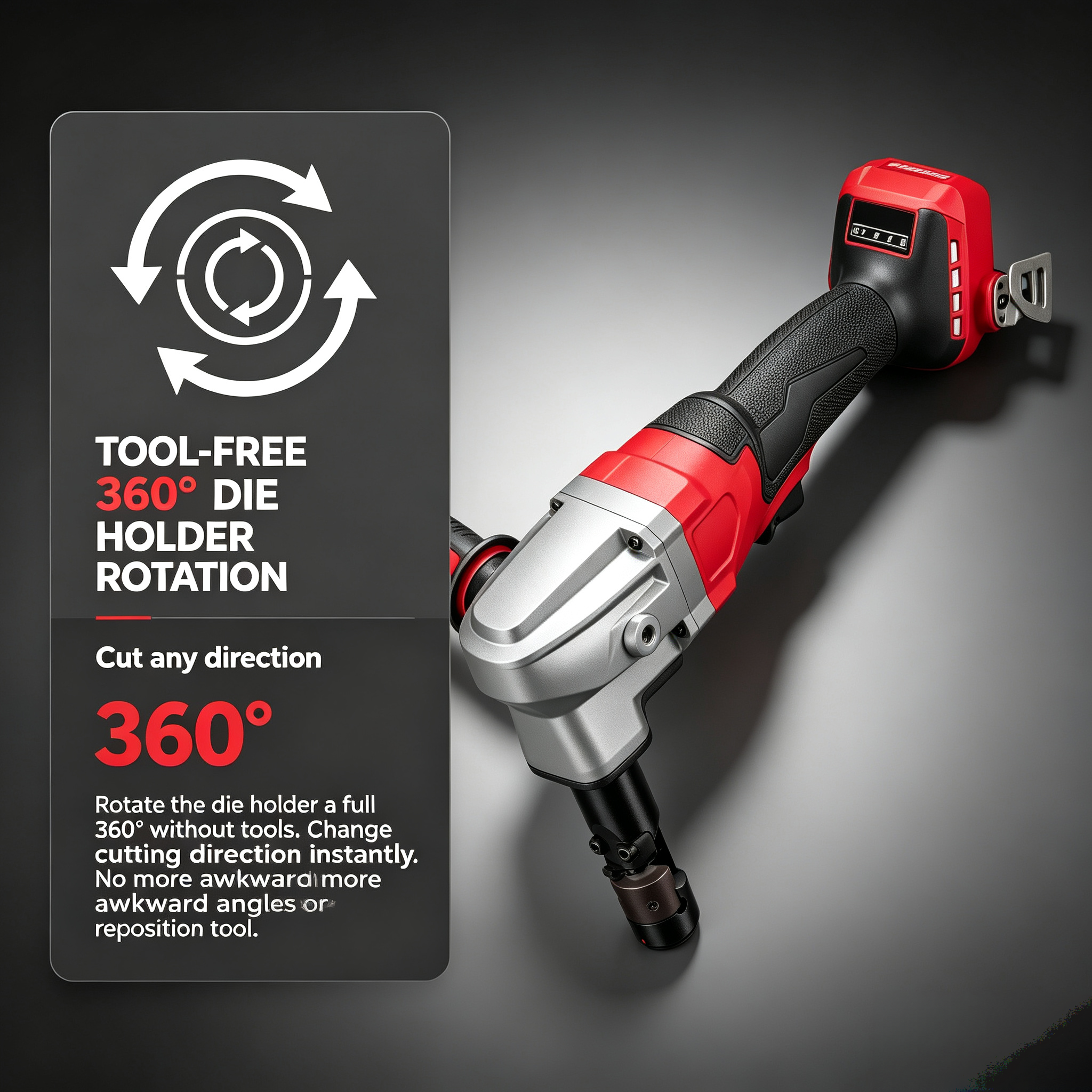 Cordless Metal Nibbler – 10-Gauge Mild Steel & 12-Gauge Stainless, 2″ Radius Turns, Variable Speed