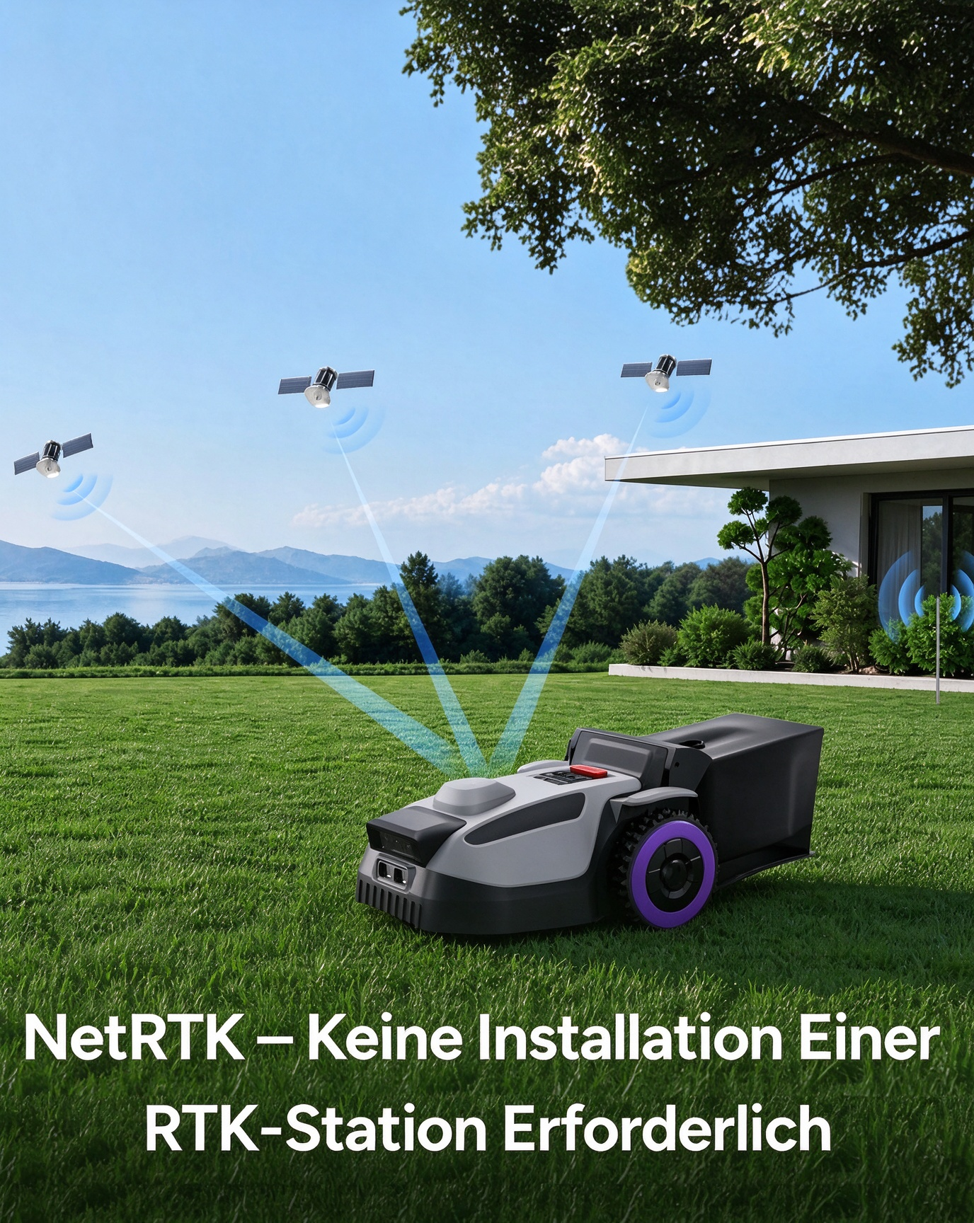 4-in-1 Robotic Lawn Mower – Auto Grass Collection & Leaf Sweeping