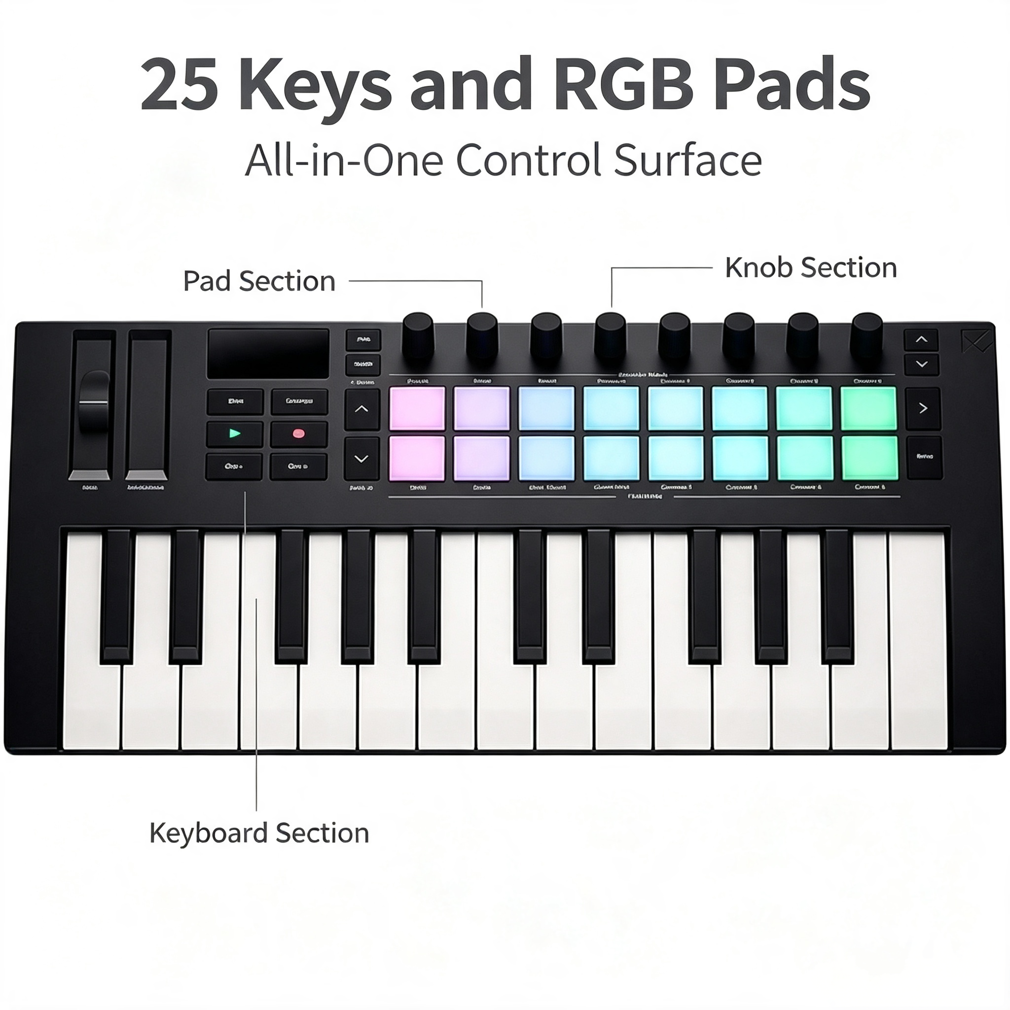 YOUR STUDIO, BACKPACK‑SIZED 25‑Key Controller with Arpeggiator, Custom Modes & Full Software Bundle.