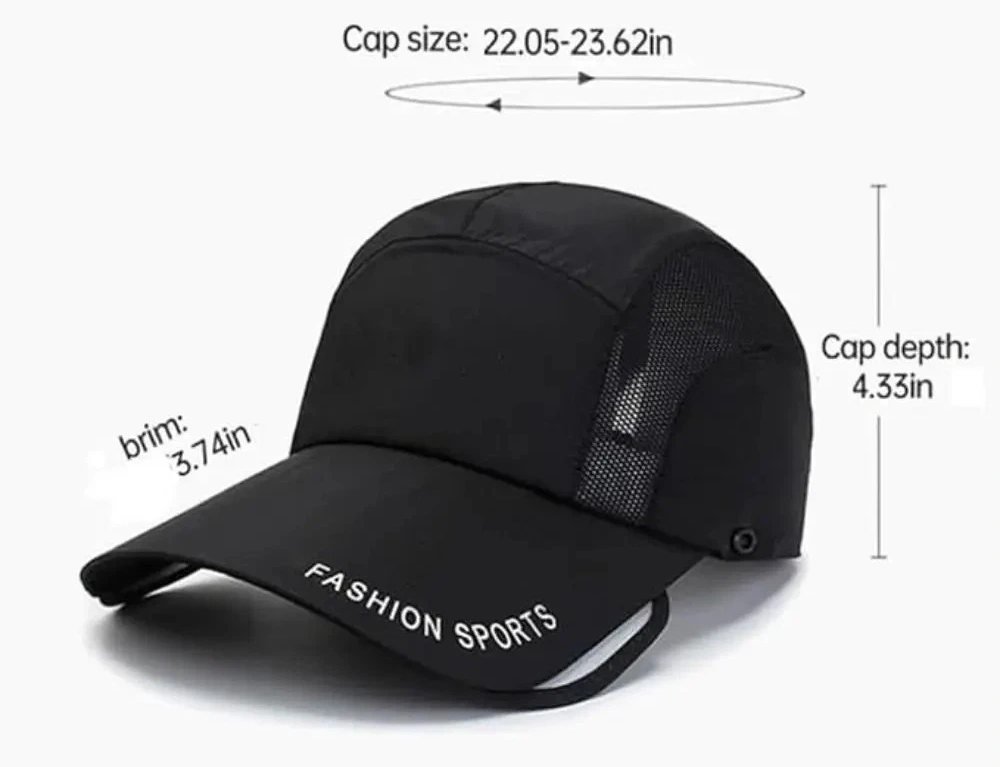 Retractable Brim Sun Hat – UPF 50+ UV Protection, Neck Flap, Breathable, for Fishing, Hiking & Outdoor Work