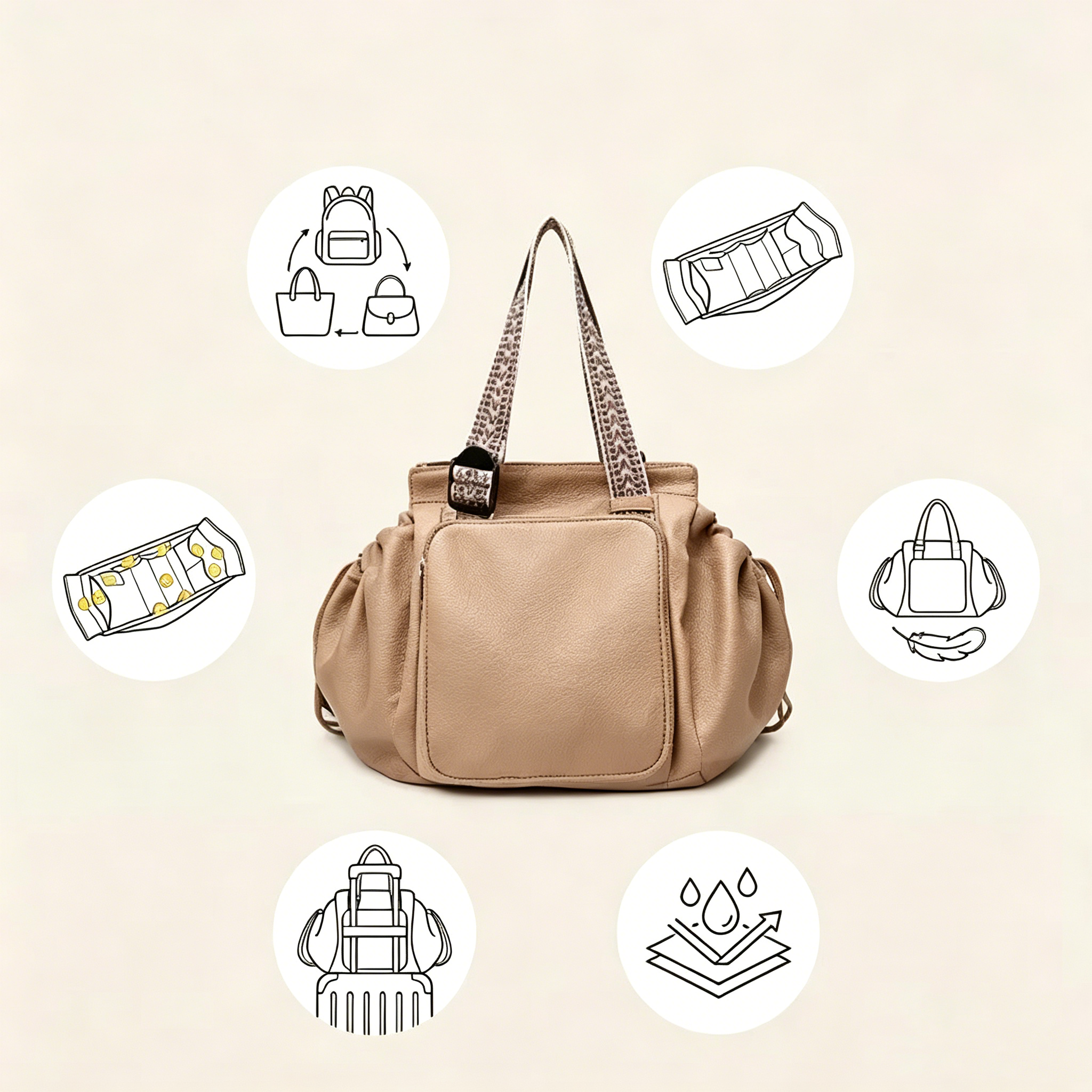 Convertible Travel Tote – Expandable, Lightweight, Fits Under Airline Seats, 15 Pockets