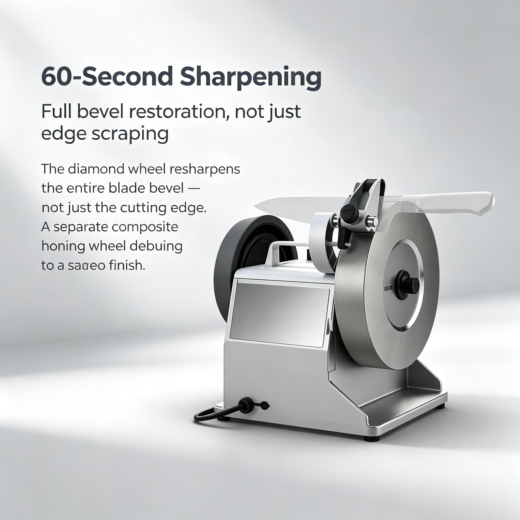 Professional Knife Sharpener – 60-Second Sharpening, 8°–22° Angle Control, Water-Cooled Diamond Wheel