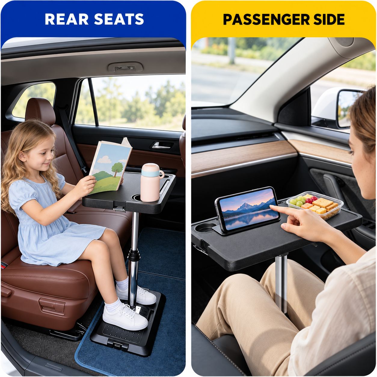 Adjustable Car Seat Tray Table for Work, Dining & Travel