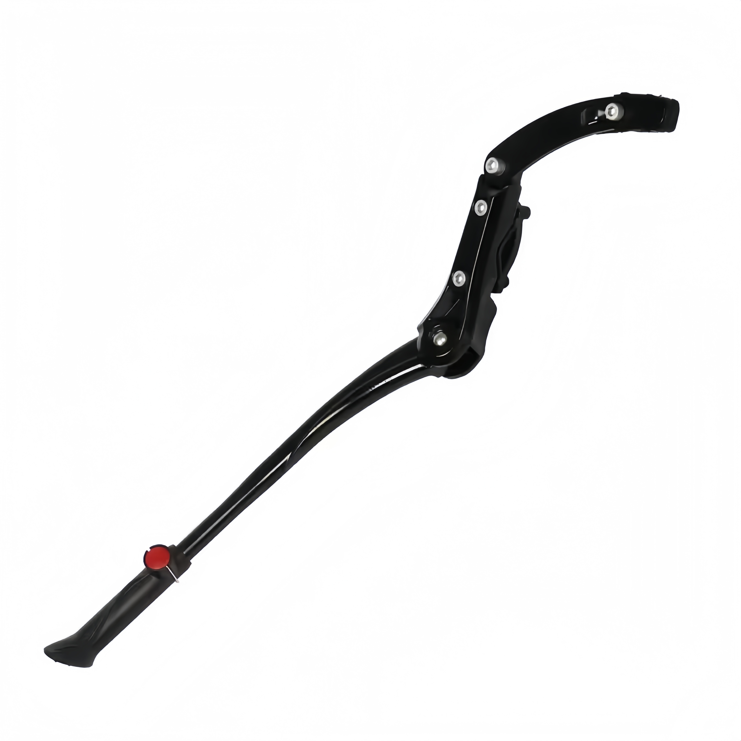 Rear-Mount Bicycle Kickstand – Adjustable Length, Aluminum Alloy, Non-Slip Foot, Fits 24″–28″ Bikes