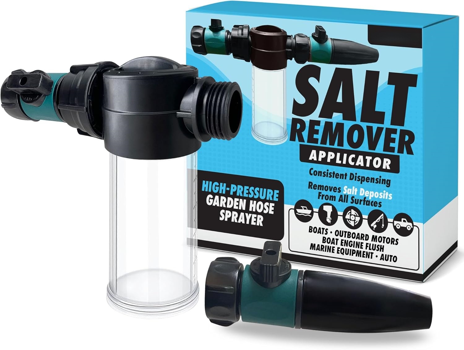 Salt Remover Flush Kit – Marine Engine Flush with High‑Pressure Hose & Multi‑Spray Nozzle