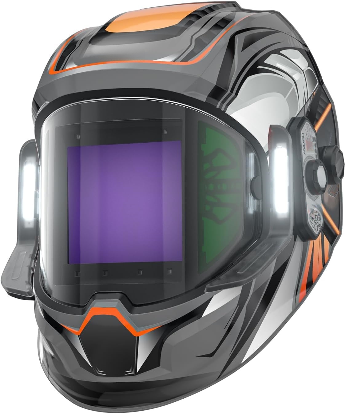 Welding Helmet – 180° Panoramic, 6 Sensors, True Color Auto‑Darkening, 2100mAh Rechargeable with LED Lights
