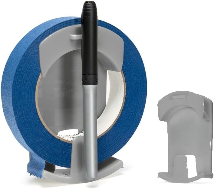  Wall‑Mounted Tape Dispenser – One‑Handed Operation, Built‑in Marker Holder, Damage‑Free