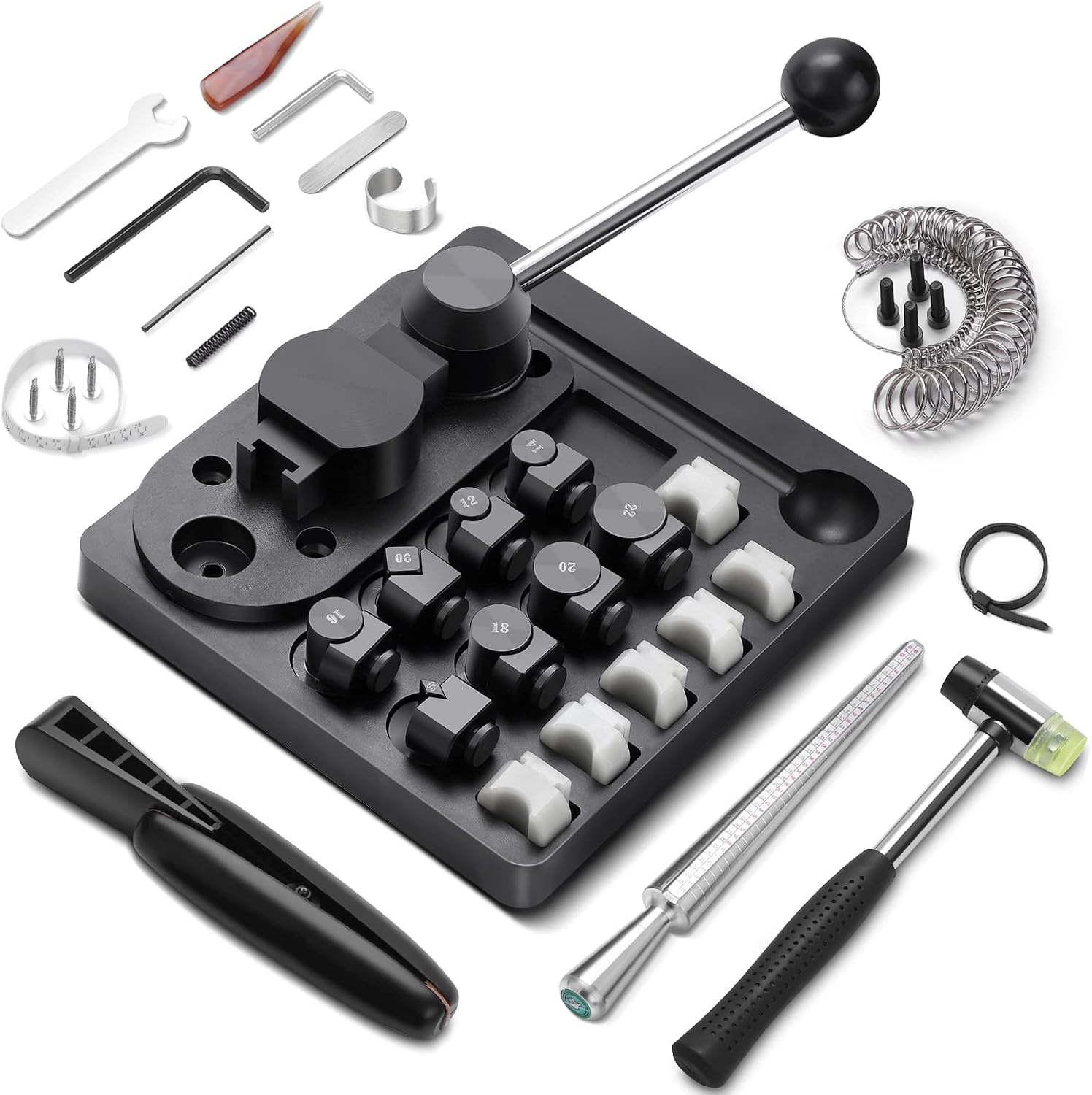 Ring Bender Tool – 12″ Extended Handle, Multiple Die Sets, for Spoon Rings & Jewelry Making