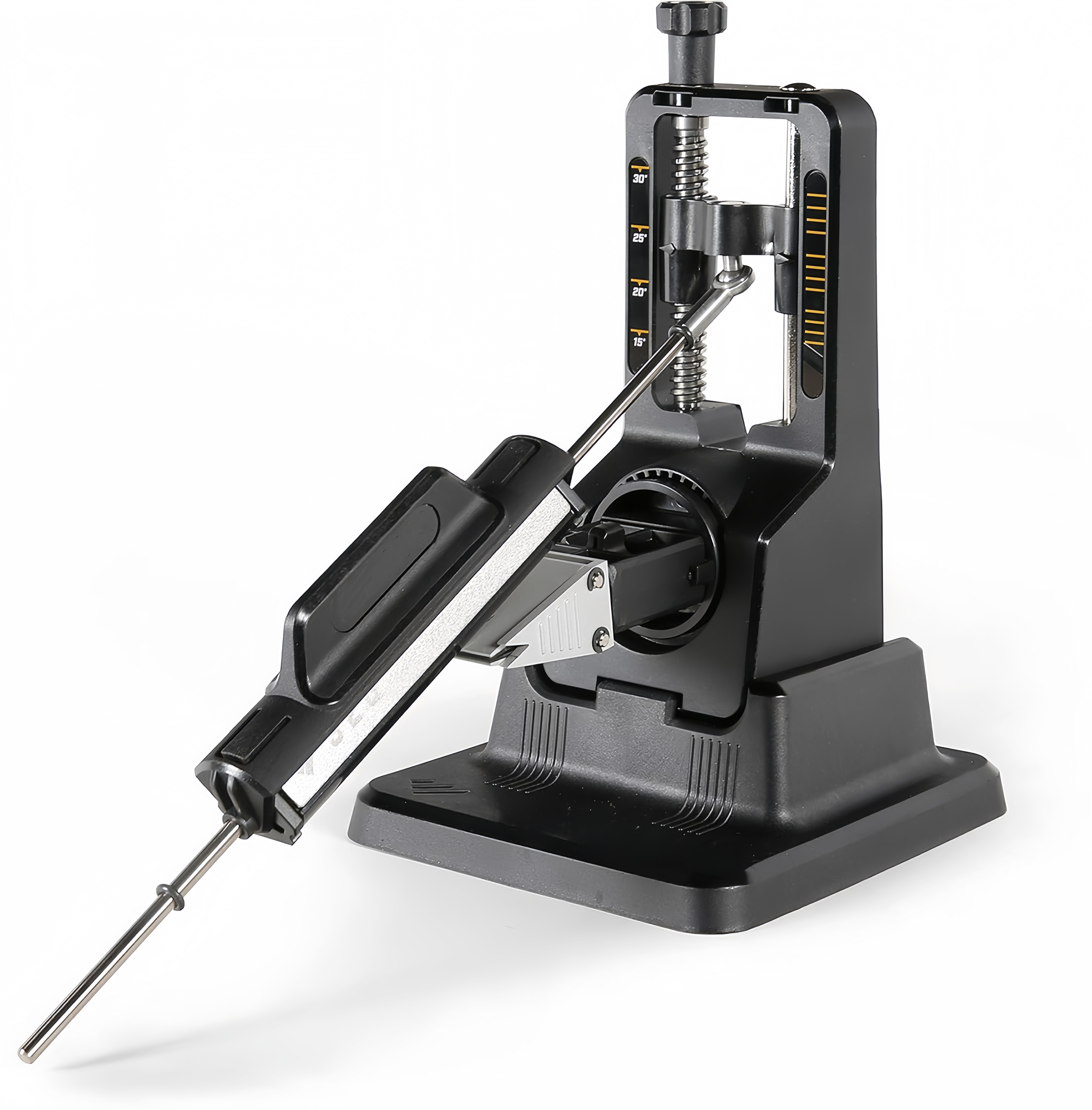 Angle-Guided Knife Sharpener – 15-30° Adjustable, 3-Sided Diamond/Ceramic Abrasives