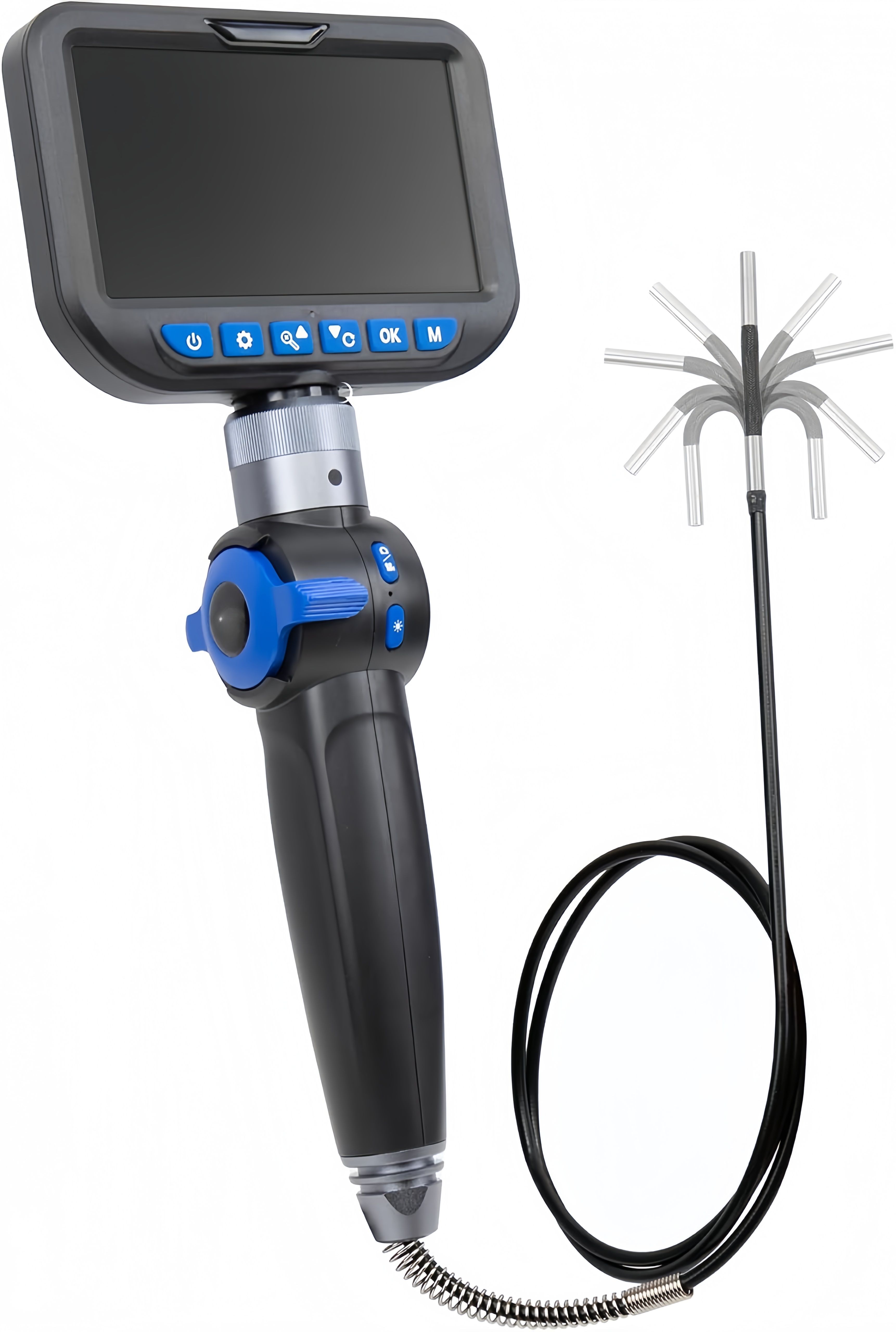 4mm Inspection Endoscope – 210° Articulating Camera, 5″ HD Screen, IP67, 1m Probe