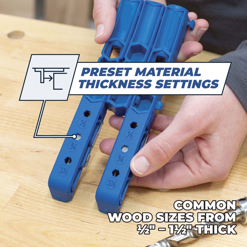 Pocket-Hole Jig 320 – Portable Kit for 1/2"–1 1/2" Materials, Adjustable Spacing, Carry Case