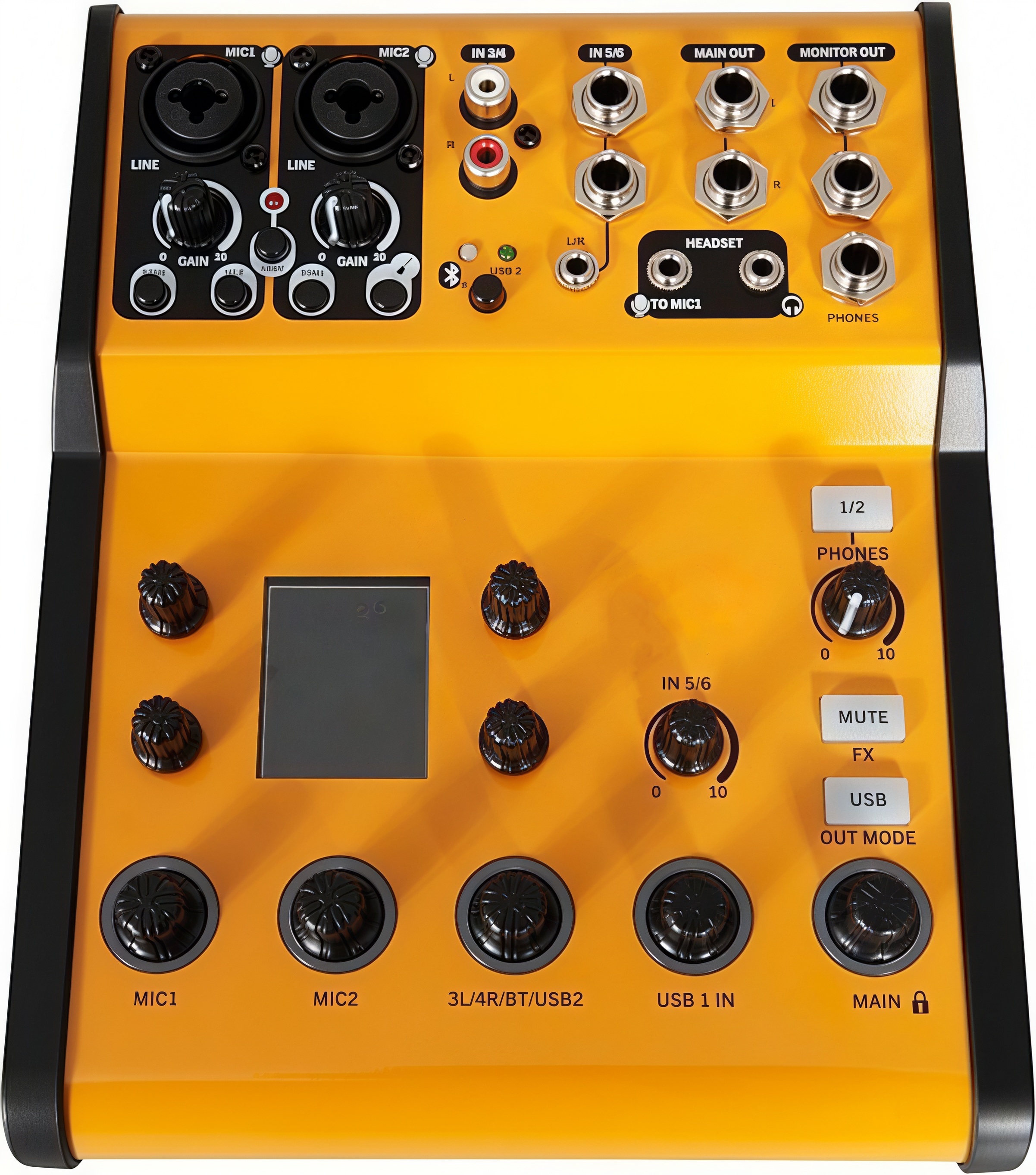 6-Channel Digital Mixer – USB-C & Bluetooth, 48V Phantom Power, Studio EQ & Effects, Podcast/Streaming/Live