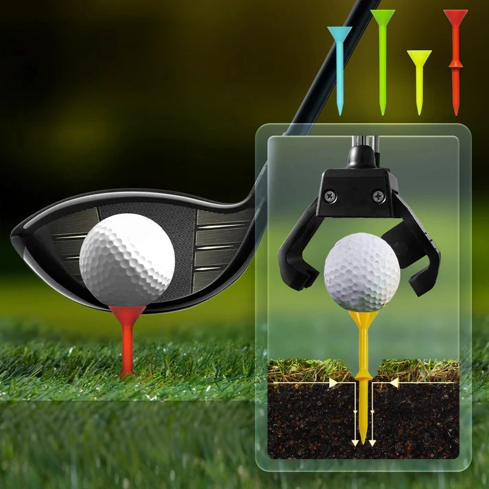 Golf Teeing Device – Stand, Pick Up, and Tee Up Without Bending