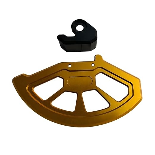 Universal Front Brake Disc Guard – Aluminum Alloy, Gold Anodized, Universal Fit for Most Motorcycles