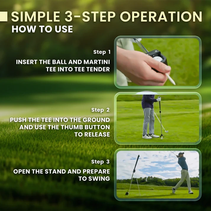 Golf Teeing Device – Stand, Pick Up, and Tee Up Without Bending