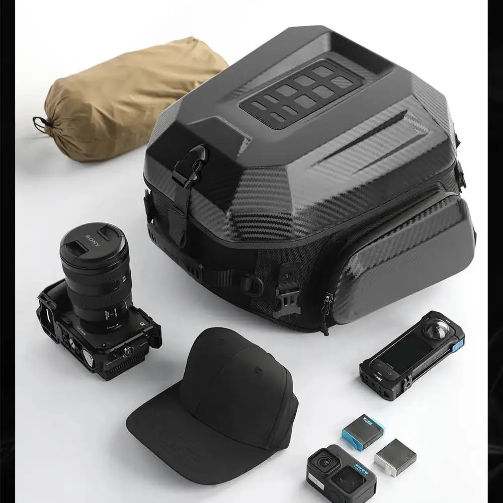 Expandable Motorcycle Tail Bag – 23L-35L Hard Shell Storage Bag with Waterproof Protection