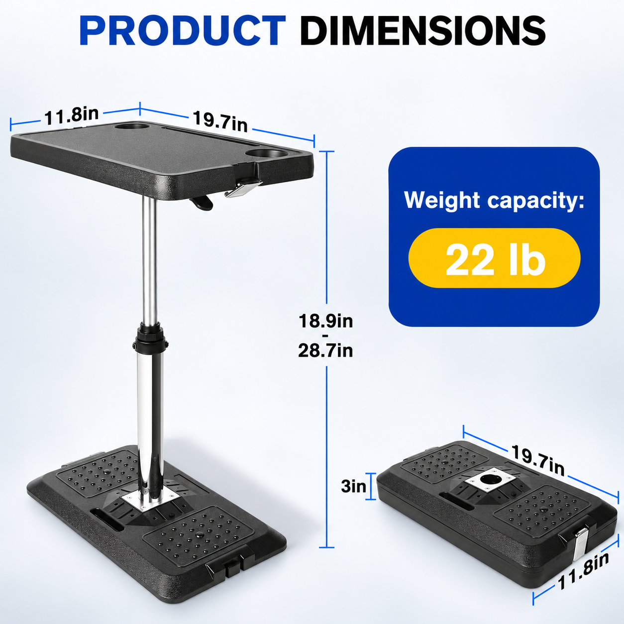 Adjustable Car Seat Tray Table for Work, Dining & Travel