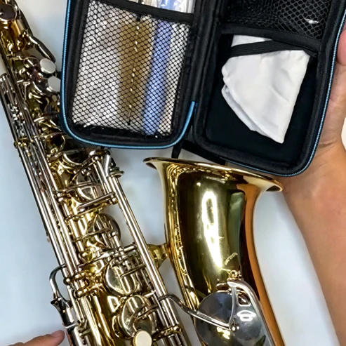 Saxophone Cleaning Kit – 6-Piece Set with Hard Case, for Alto/Tenor/Clarinet/Flute