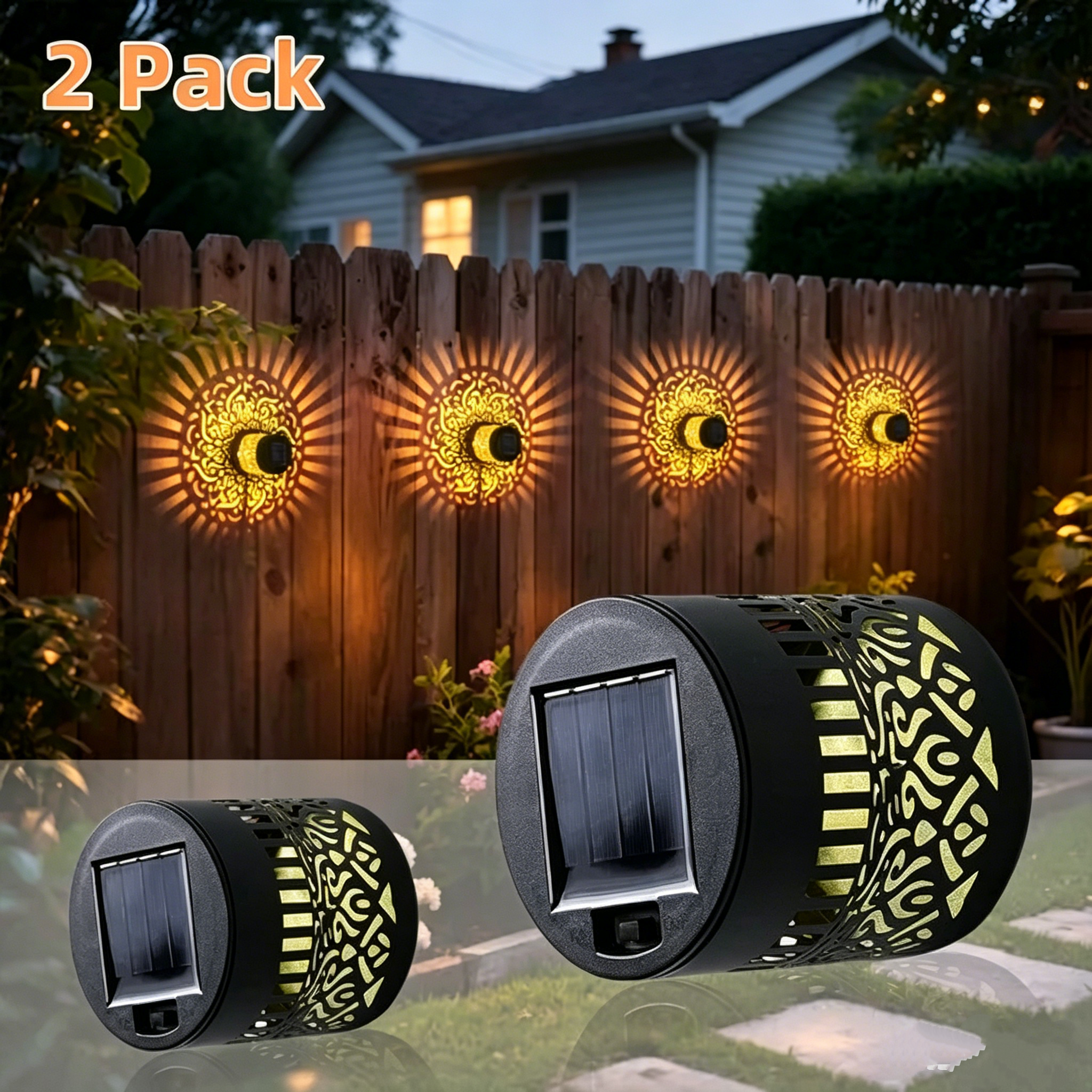 Solar Mandala Fence Light – IP65  Waterproof, Auto On/Off, Decorative Wall Lantern for Garden & Patio
