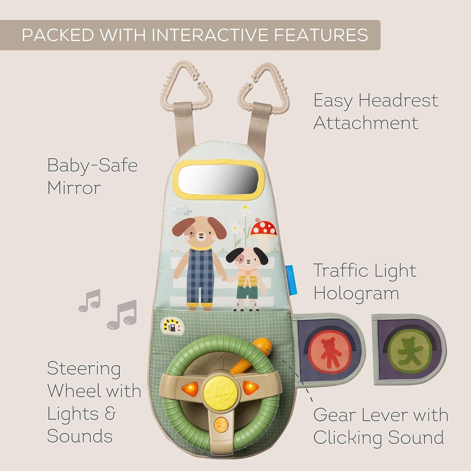 Car Seat Toy with Lights & Realistic Sounds – Interactive Driving Play for Babies 0‑18 Months