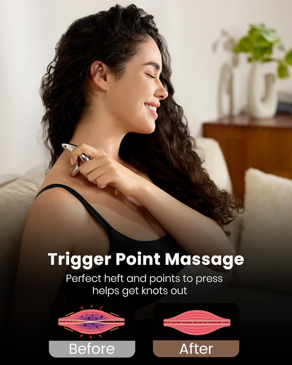 Trigger Point Massage Tool – Deep Tissue & Gua Sha, Full Body, Ergonomic Metal Scraper