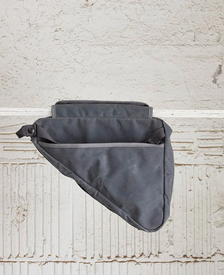 Convertible Frame & Sling Bag – 2‑in‑1 Bike Frame Bag with Detachable Shoulder Strap, 4L Waxed Canvas