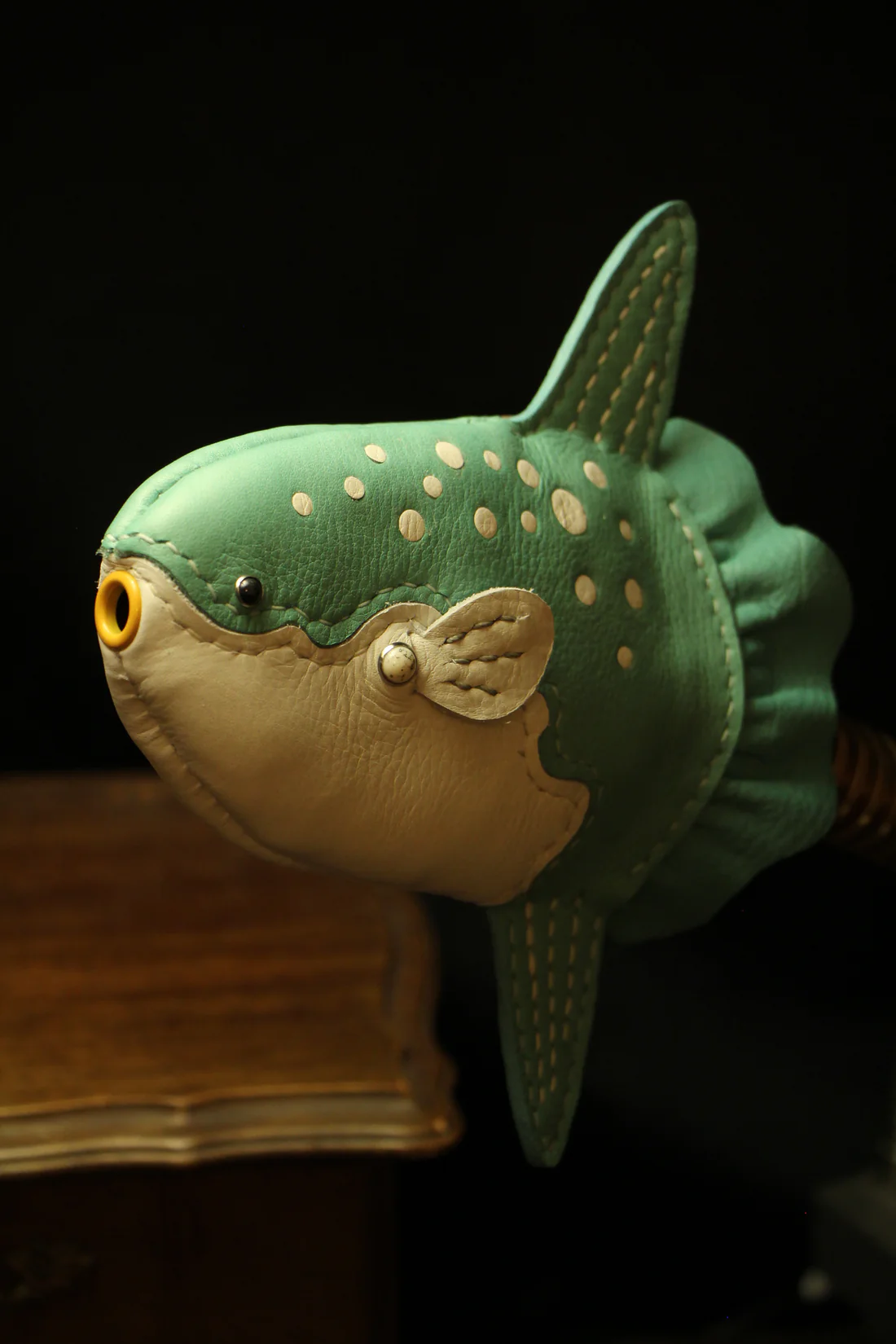Handmade Leather Fish Pouch – Mola Mola Design, Artisan Crafted Everyday Carry