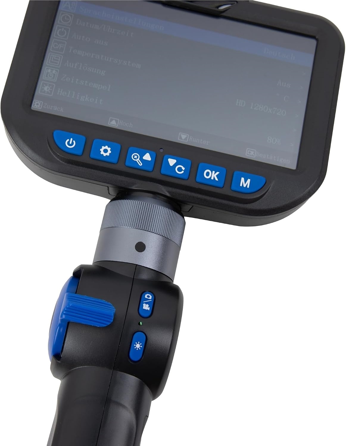 4mm Inspection Endoscope – 210° Articulating Camera, 5″ HD Screen, IP67, 1m Probe