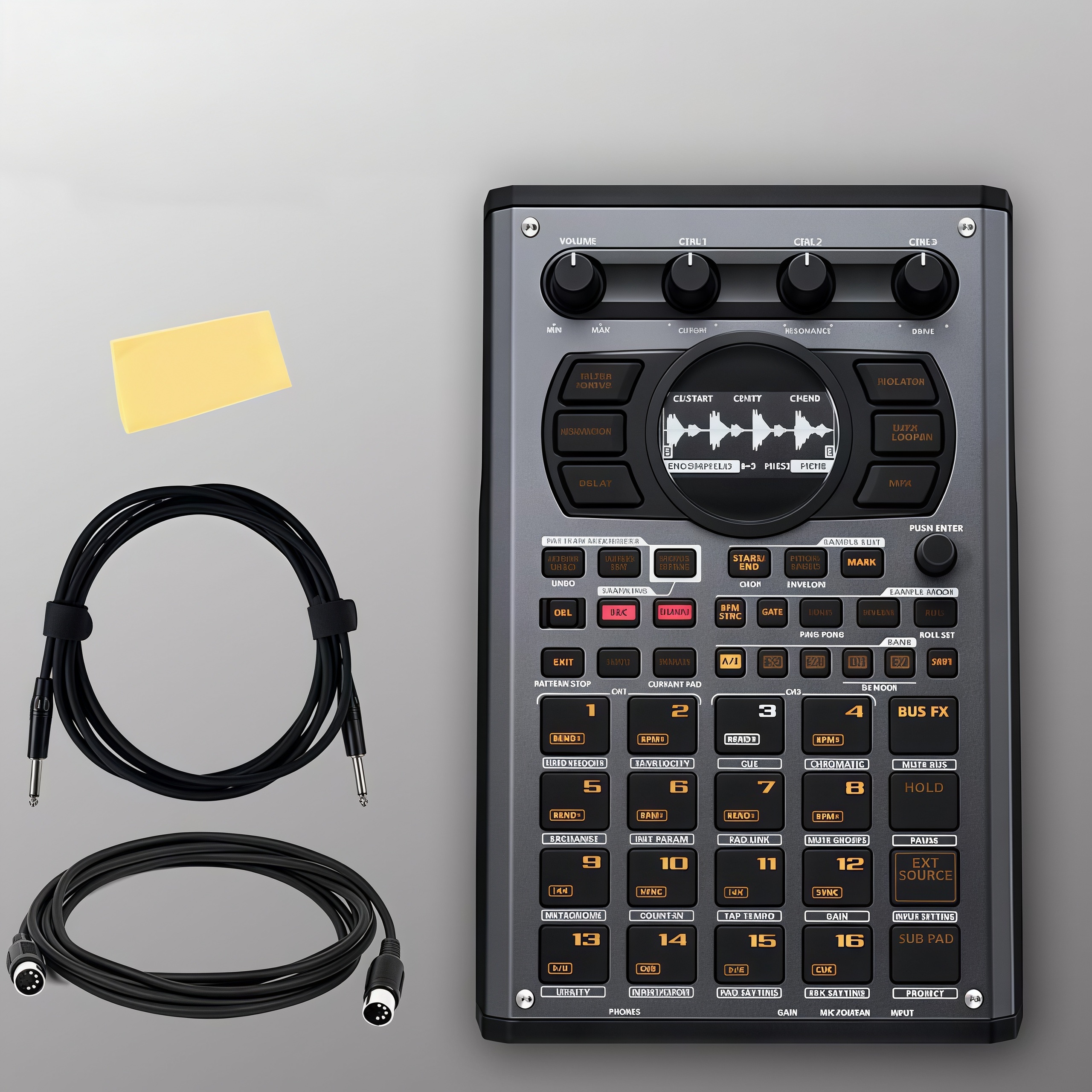 Portable Creative Sampler & Effector – 37 Effects, Skip-Back Recording, OLED Waveform Editing, Battery-Powered
