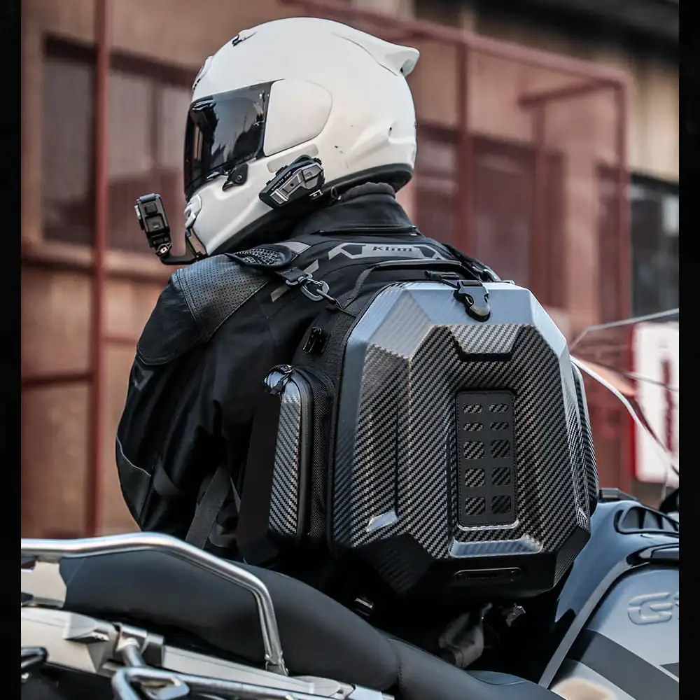 Expandable Motorcycle Tail Bag – 23L-35L Hard Shell Storage Bag with Waterproof Protection