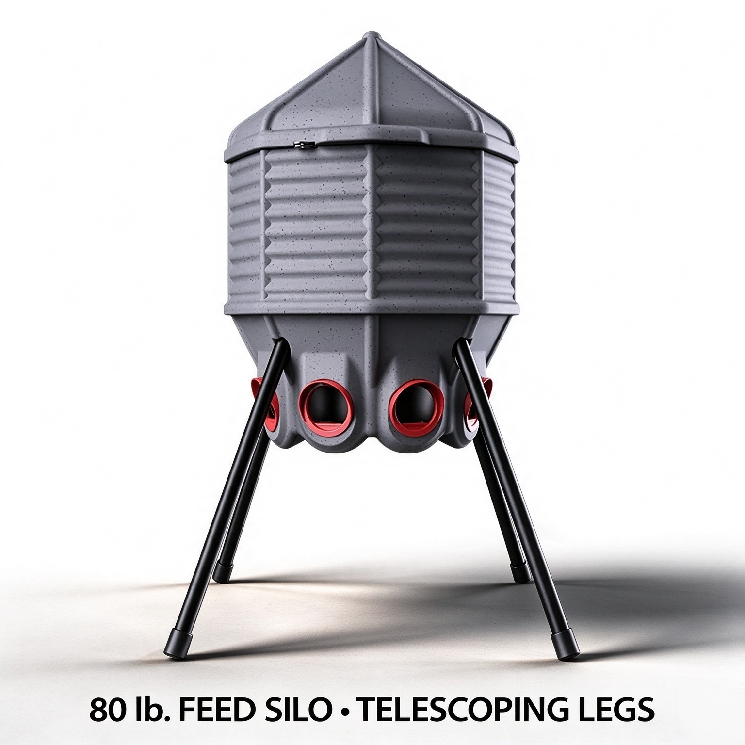80 lb Feed Silo – Gravity-Fed, Rodent-Resistant Mount Options, Rust-Proof HDPE