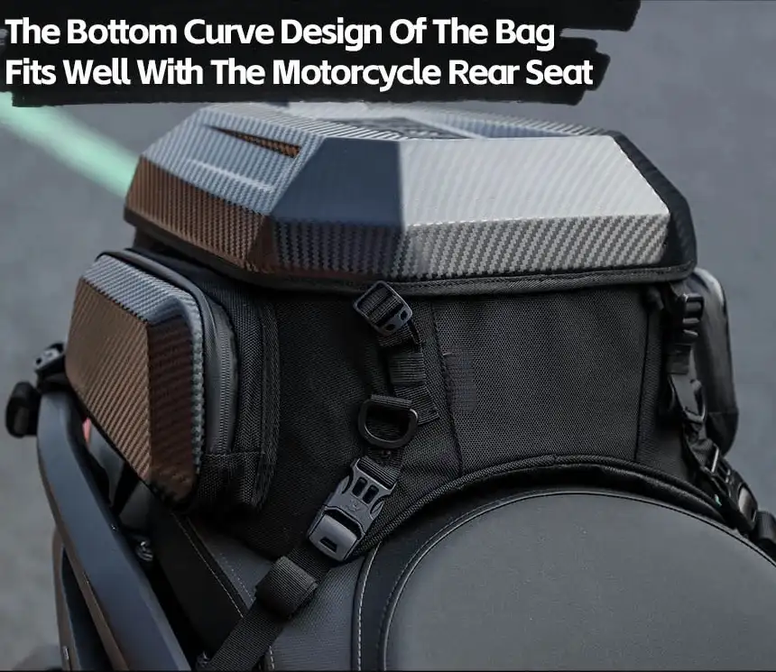Expandable Motorcycle Tail Bag – 23L-35L Hard Shell Storage Bag with Waterproof Protection
