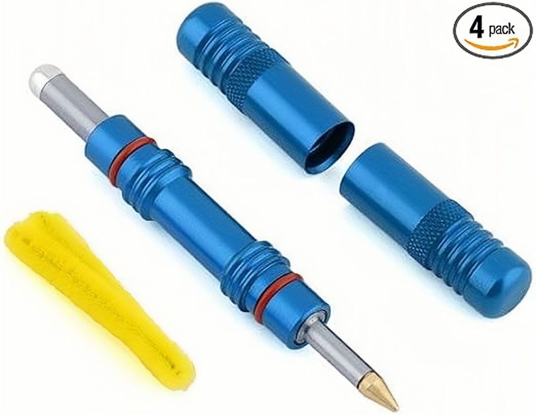 Twin-Tube Bicycle Tire Repair Tool – 4 Pre-Loaded Plugs, 26g Ultra-Light, Compact 4.25" Design