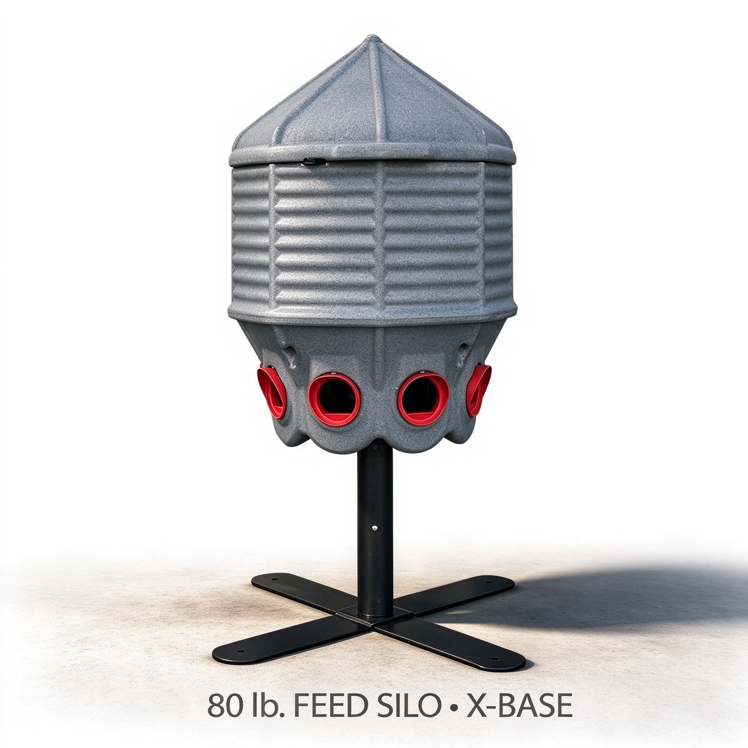 80 lb Feed Silo – Gravity-Fed, Rodent-Resistant Mount Options, Rust-Proof HDPE