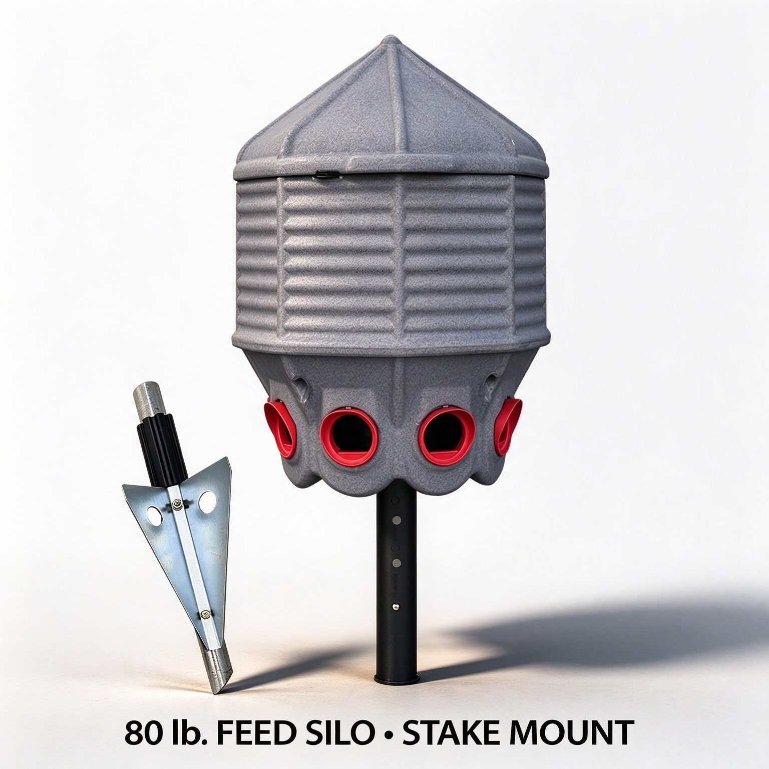 80 lb Feed Silo – Gravity-Fed, Rodent-Resistant Mount Options, Rust-Proof HDPE