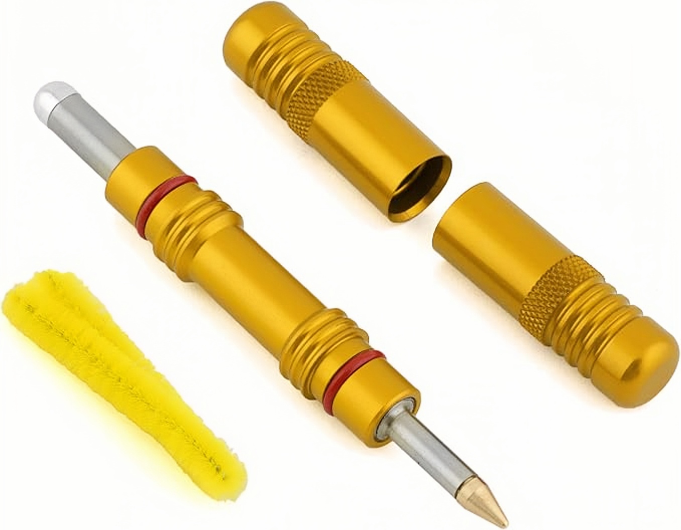 Twin-Tube Bicycle Tire Repair Tool – 4 Pre-Loaded Plugs, 26g Ultra-Light, Compact 4.25" Design