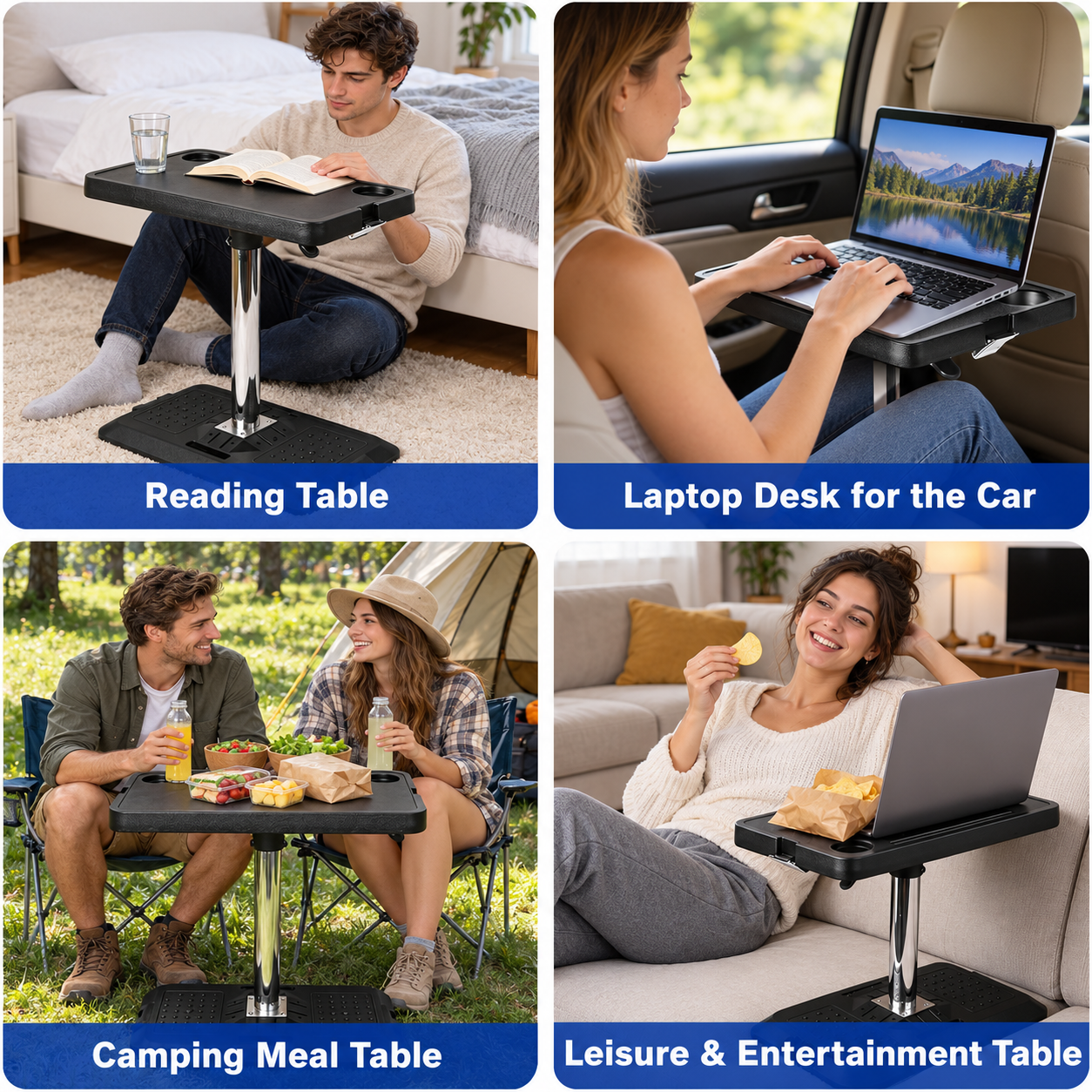Adjustable Car Seat Tray Table for Work, Dining & Travel