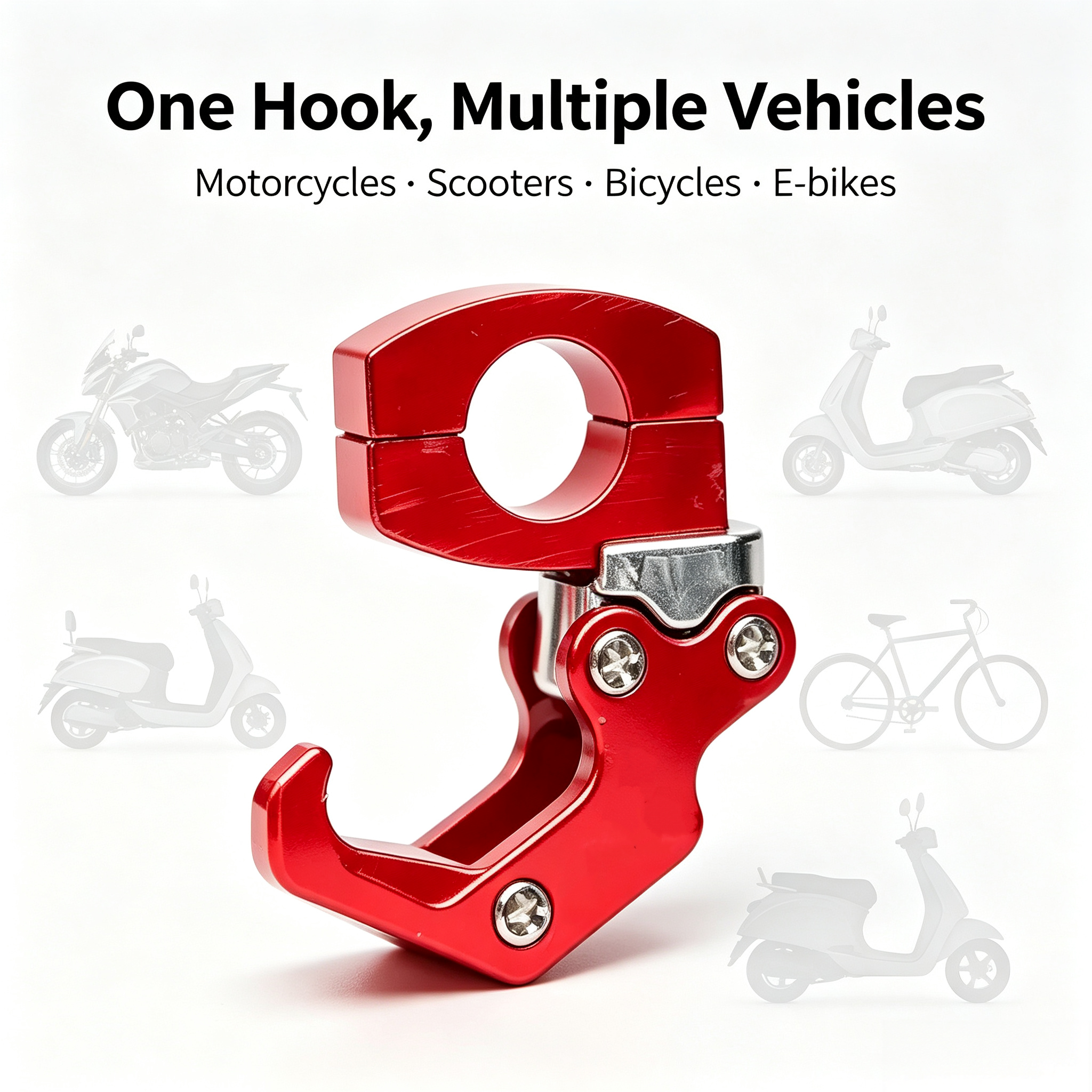 Universal Vehicle Cargo Hook – For Motorcycles, Scooters, Bicycles & E-Bikes