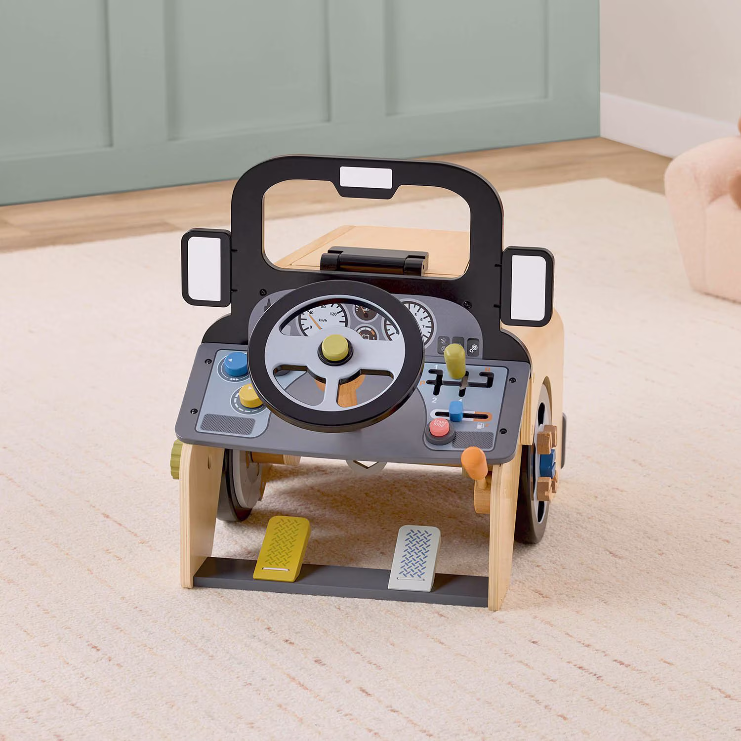 Wooden Car Mechanic Playset – Interactive Auto Service Station for Kids