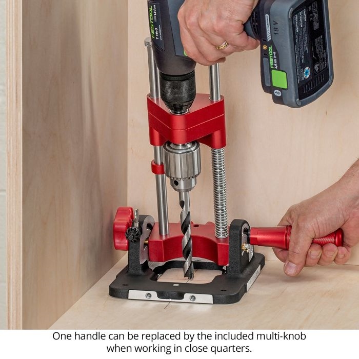 Angled Drill Guide – 0‑40° Adjustable, Crosshair Alignment, 1/16″‑1/2″ Chuck